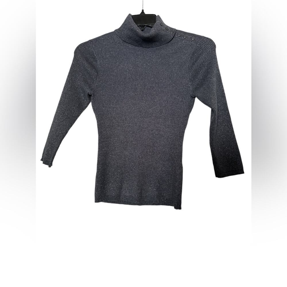 NEW YORK AND COMPANY 7TH AVENUE DESIGN STUDIO LIGHT GREY TURTLENECK SWEATER Sz S